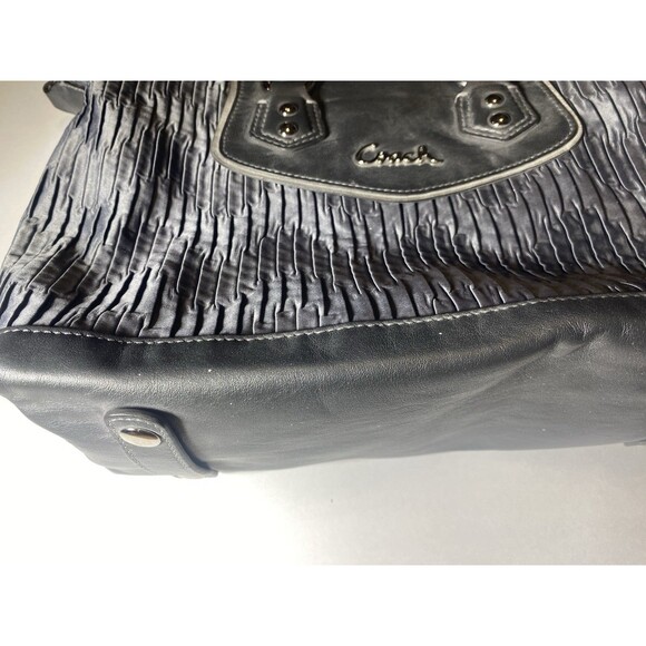 Coach Leather Satchel Purse Bag F20084 Ashley Madison Pleated Gray Pink Lining - Picture 5 of 16